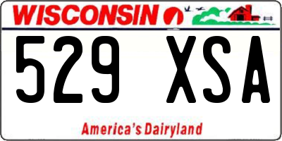 WI license plate 529XSA