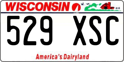 WI license plate 529XSC