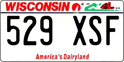 WI license plate 529XSF