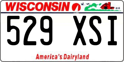 WI license plate 529XSI