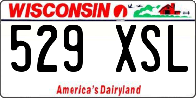 WI license plate 529XSL