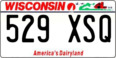 WI license plate 529XSQ