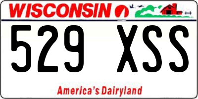 WI license plate 529XSS