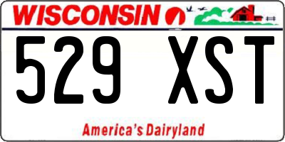 WI license plate 529XST