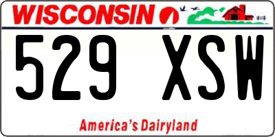 WI license plate 529XSW
