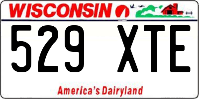 WI license plate 529XTE