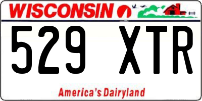 WI license plate 529XTR