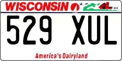 WI license plate 529XUL
