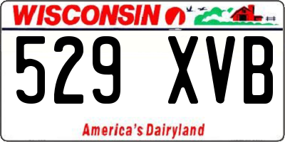 WI license plate 529XVB