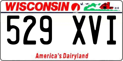 WI license plate 529XVI
