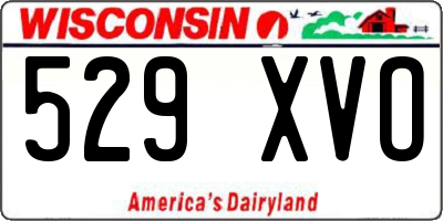 WI license plate 529XVO