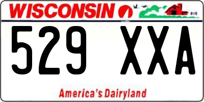 WI license plate 529XXA