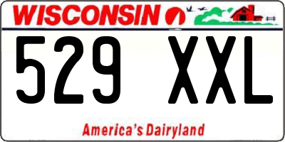 WI license plate 529XXL
