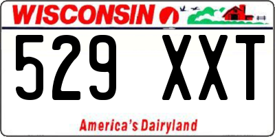 WI license plate 529XXT