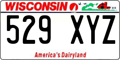 WI license plate 529XYZ