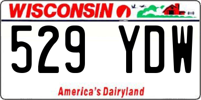 WI license plate 529YDW