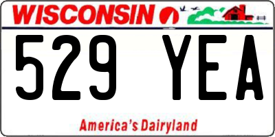 WI license plate 529YEA