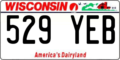 WI license plate 529YEB