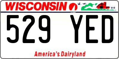 WI license plate 529YED