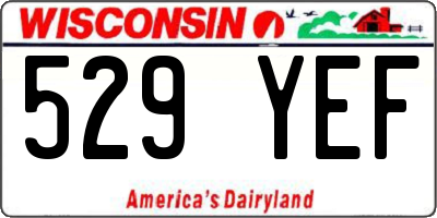 WI license plate 529YEF