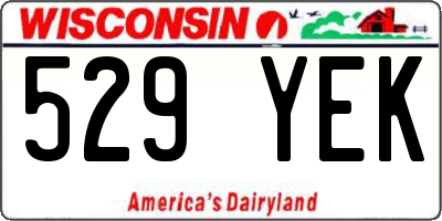 WI license plate 529YEK