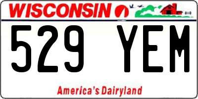 WI license plate 529YEM