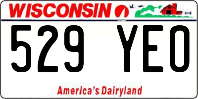 WI license plate 529YEO