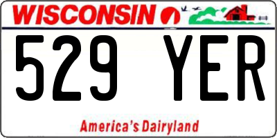 WI license plate 529YER