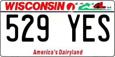 WI license plate 529YES