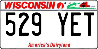 WI license plate 529YET
