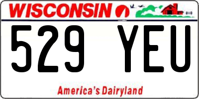 WI license plate 529YEU