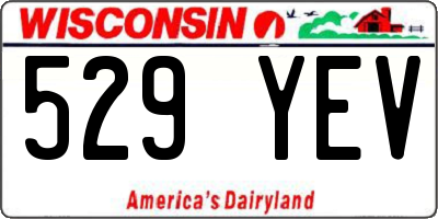 WI license plate 529YEV