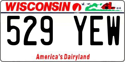 WI license plate 529YEW