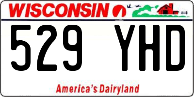 WI license plate 529YHD