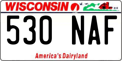 WI license plate 530NAF