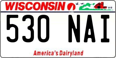 WI license plate 530NAI