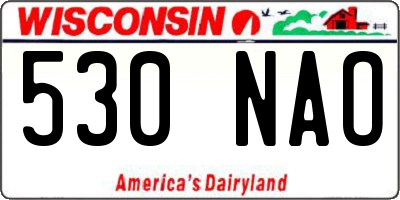 WI license plate 530NAO