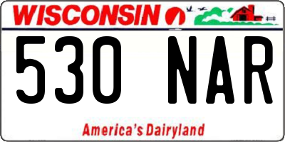 WI license plate 530NAR