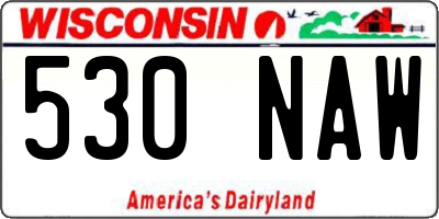 WI license plate 530NAW