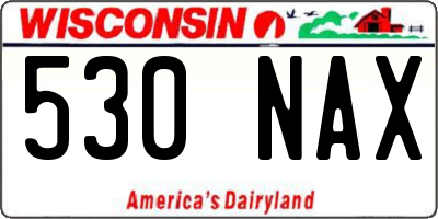 WI license plate 530NAX