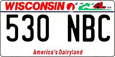 WI license plate 530NBC