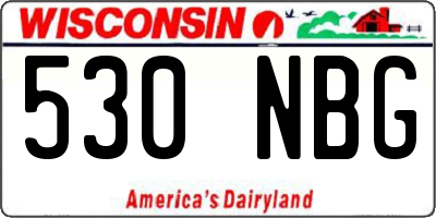 WI license plate 530NBG