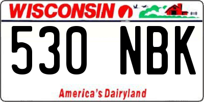 WI license plate 530NBK