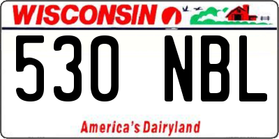WI license plate 530NBL