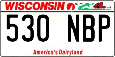WI license plate 530NBP