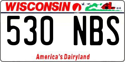 WI license plate 530NBS