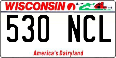 WI license plate 530NCL