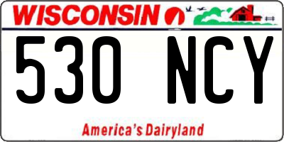 WI license plate 530NCY