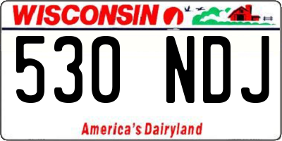 WI license plate 530NDJ