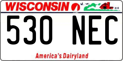 WI license plate 530NEC
